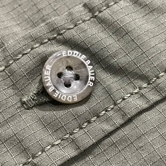 EDDIE BAUER LONG SLEEVE ARMY GREEN MILITARY  BRAVERY BUTTON UP SHIRT SZ XXLARGE - Picture 6 of 16